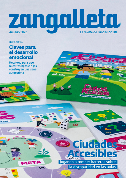 Portada del Anuario Zangaalleta 2022 con el juego Ciudades Accesibles