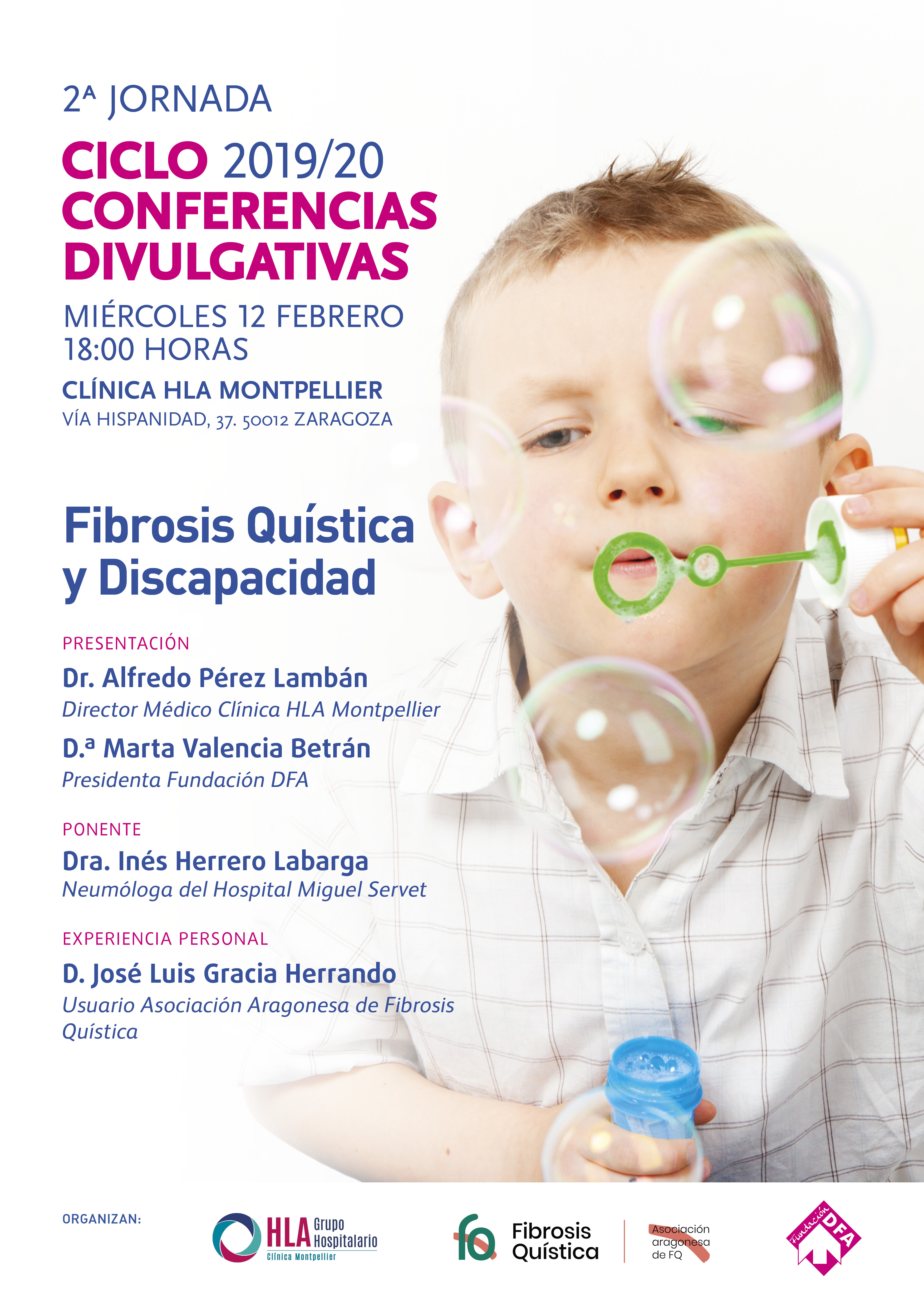 Cartel publicitario del ciclo de conferencias divulgativas con información sobre la charla