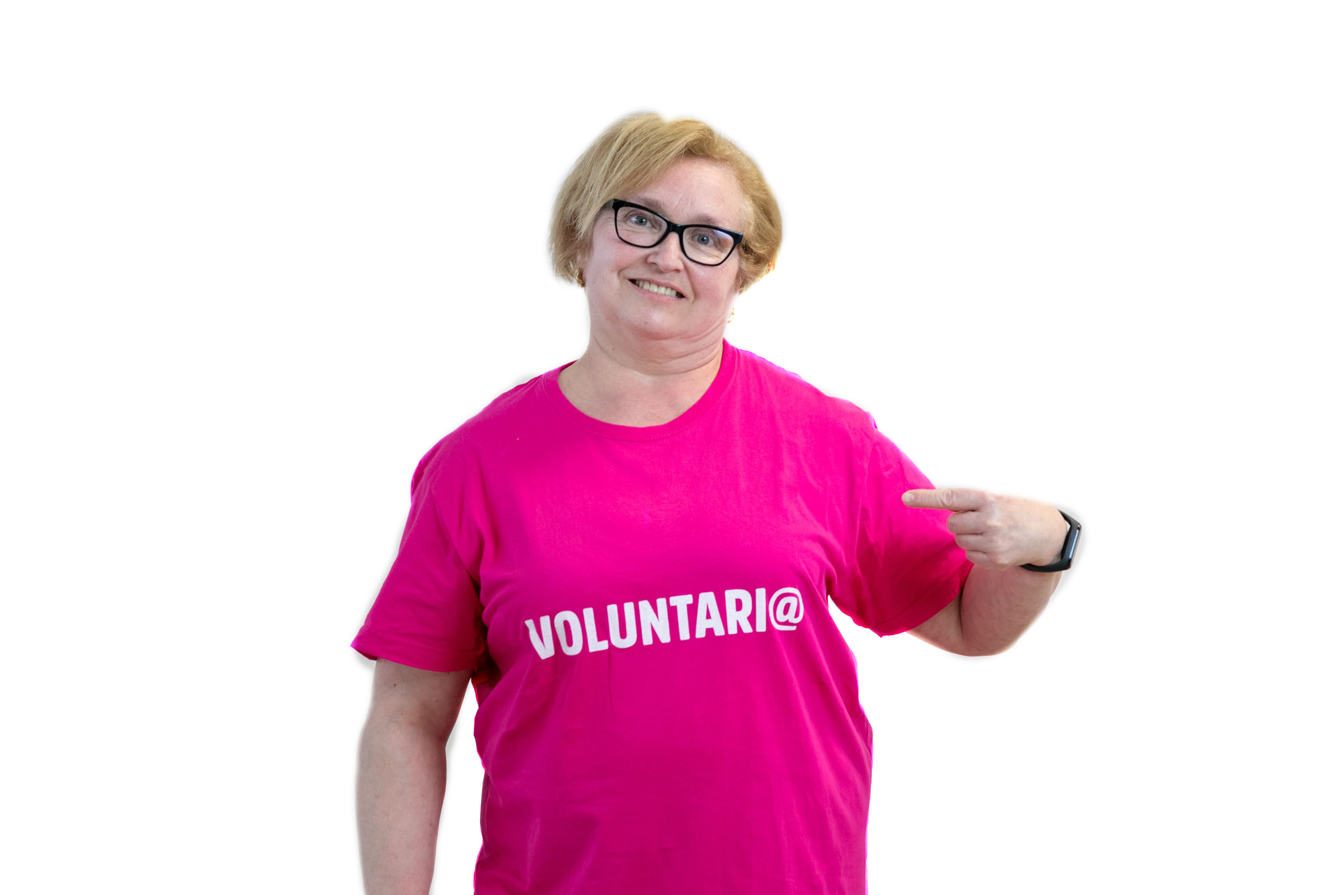 Fotografía de una voluntaria