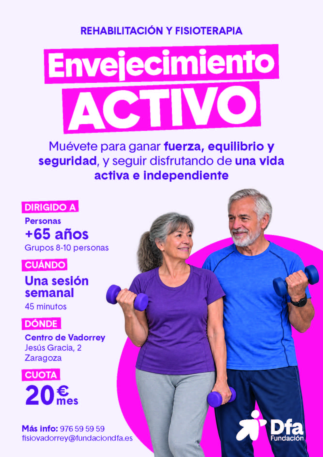 Cartel taller envejecimiento activo Vadorrey