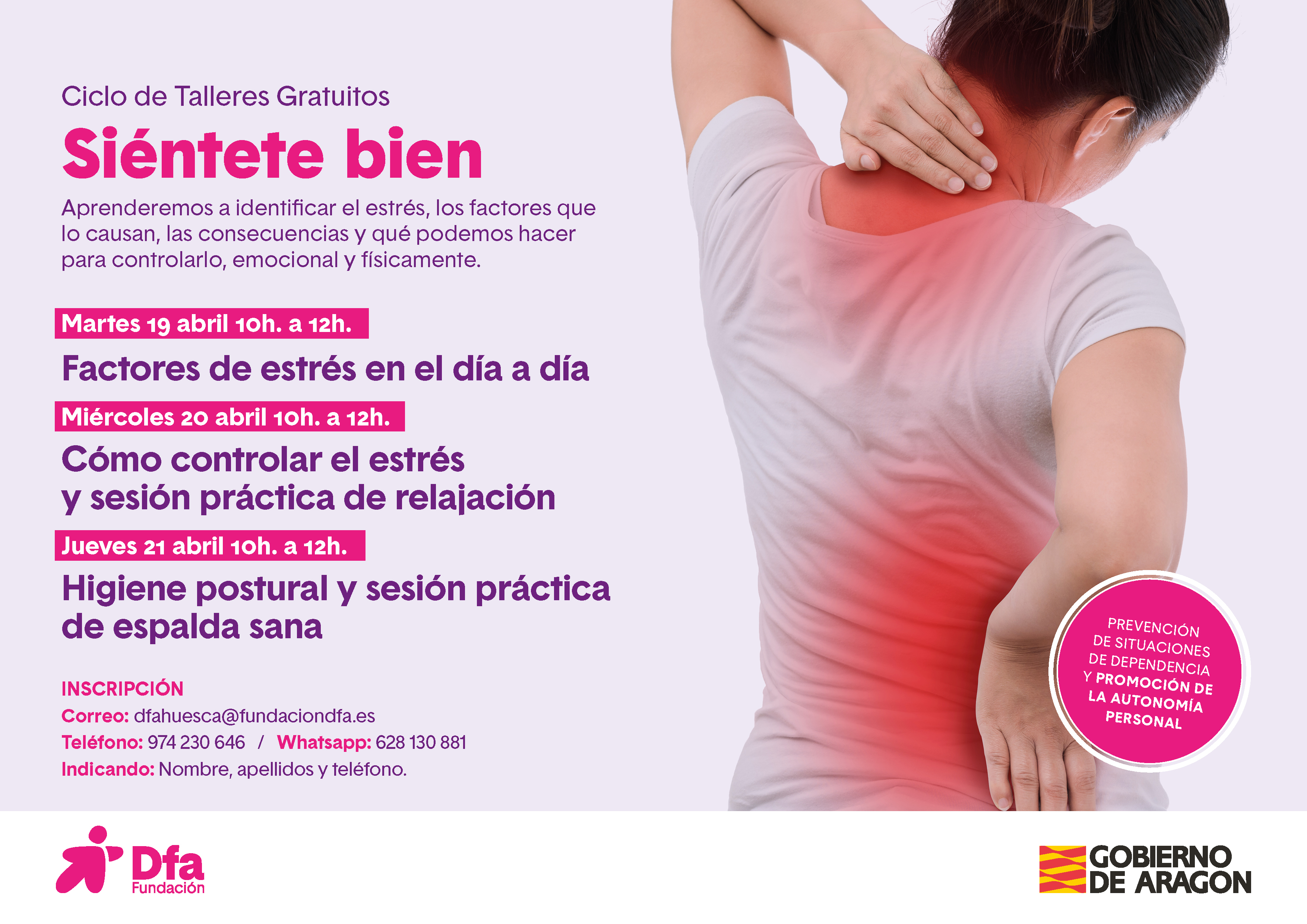 Cartel ciclo de talleres Siéntete bien