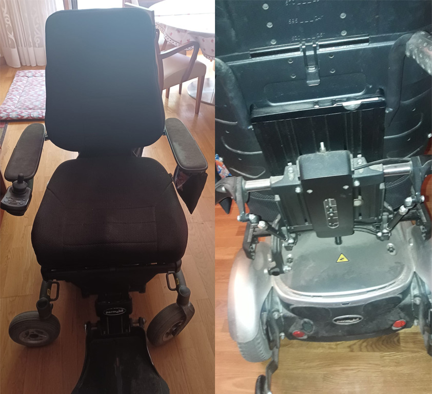 Silla de ruedas a la venta, frontal y trasera