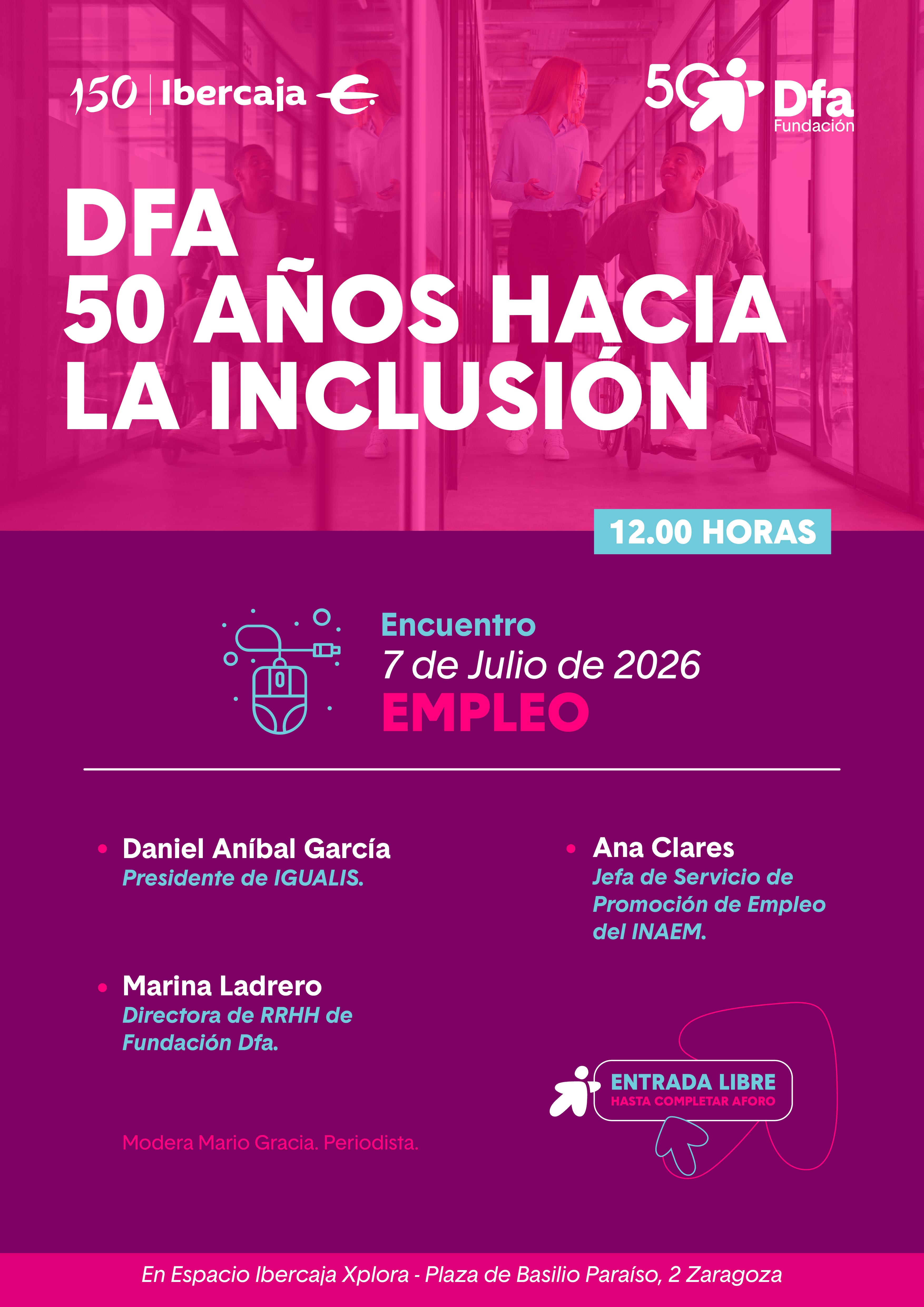 Cartel encuentro Empleo 50 años hacia la inclusión
