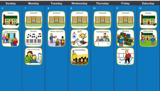 Agenda visual semanal