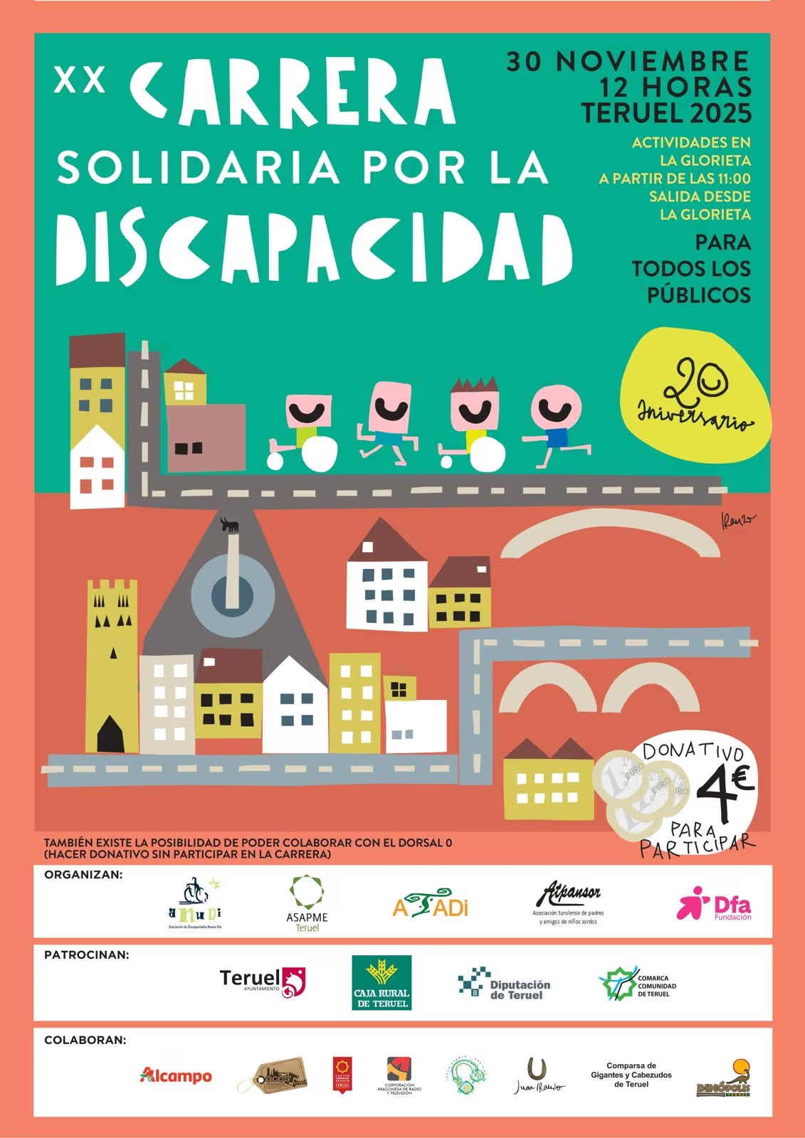 Cartel XX Carrera por la Discapacidad en Teruel
