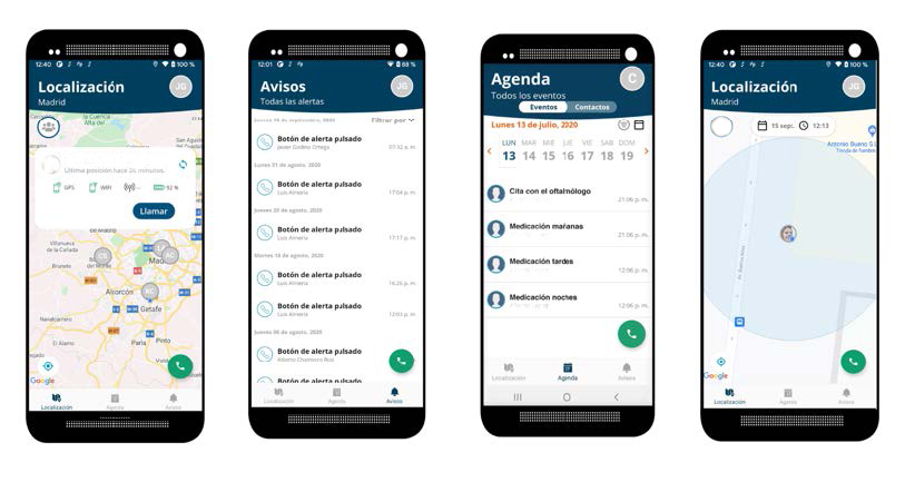 Pantalla de un móvil con la aplicación de teleasistencia 