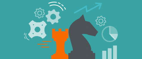 siluetas de herramientas profesionales y de figuras de ajedrez