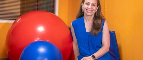 Desirée Garrido en una sala de psicomotricidad de Fundación Dfa