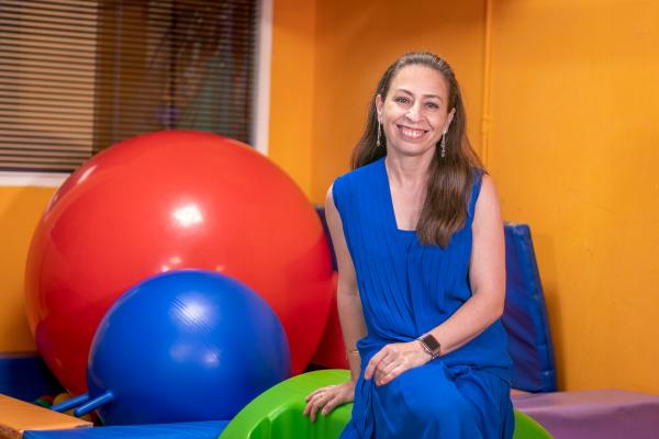 Desirée Garrido en una sala de psicomotricidad de Fundación Dfa